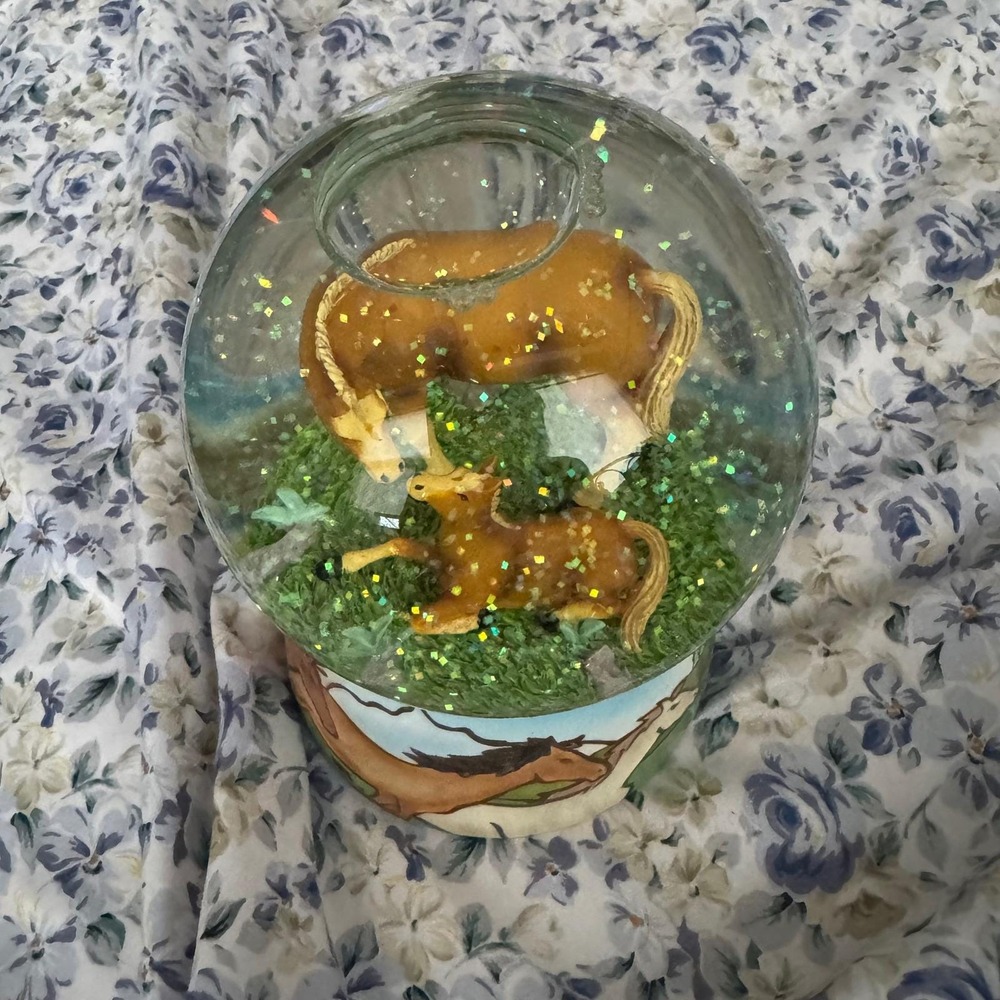 Pride & Wilderness Twinkle Designer Collection Horse Musical Snow Globe WORKS.